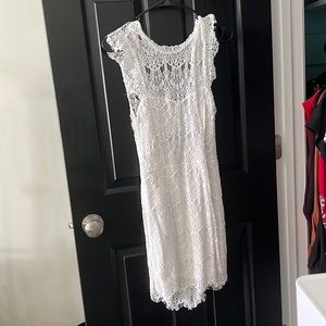 White lace free people mini dress